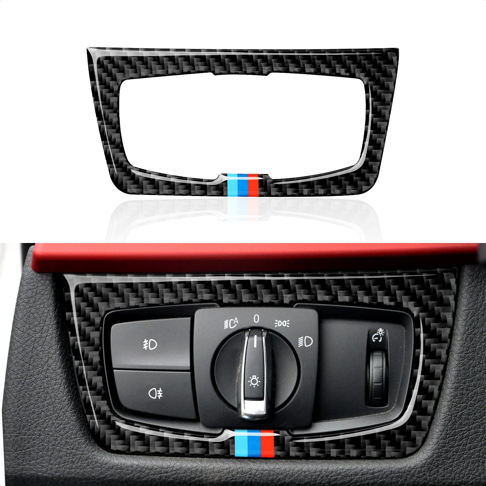 Amazon.com: Car Headlight Switch Sticker Decal Carbon Fiber Trim